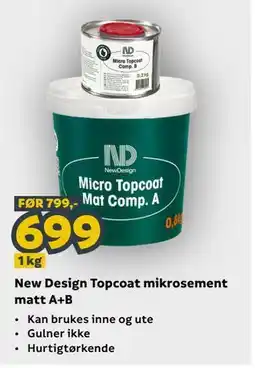 Megaflis New Design Topcoat mikrosement matt A+B tilbud