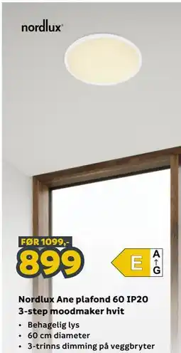 Megaflis Nordlux Ane plafond 60 IP20 3-step moodmaker hvit tilbud