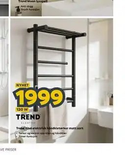 Megaflis Trend Abel elektrisk håndkletørker matt sort tilbud