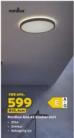 Megaflis Nordlux Ane 42 dimbar sort tilbud