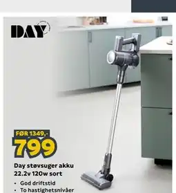 Megaflis Day støvsuger akku 22.2v 120w sort tilbud