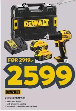 Megaflis Dewalt drill 18V XR tilbud