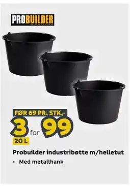 Megaflis Probuilder industribøtte m/helletut tilbud
