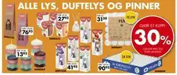 Sparkjøp ALLE LYS, DUFTELYS OG PINNER tilbud