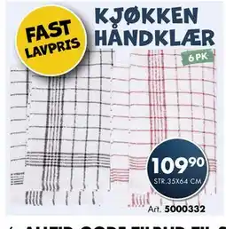 Sparkjøp KJØKKEN HÅNDKLÆR tilbud