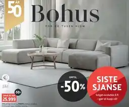 Bohus OTELLO hjørnesofa og TRIESTE sofabord tilbud