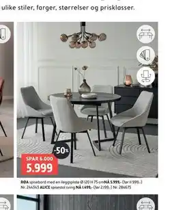 Bohus RØA spisebord tilbud