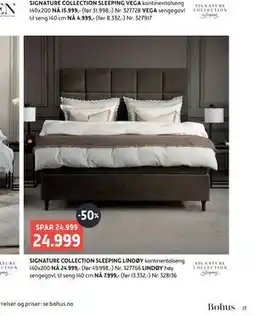 Bohus SIGNATURE COLLECTION SLEEPING LINDØY kontinentalseng 140x200 tilbud