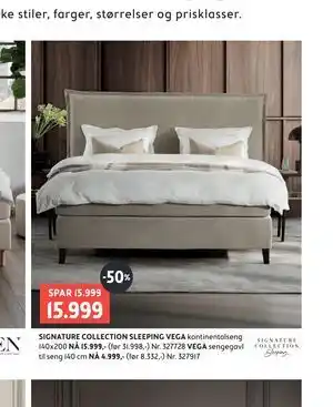 Bohus SIGNATURE COLLECTION SLEEPING VEGA kontinentalseng 140x200 tilbud
