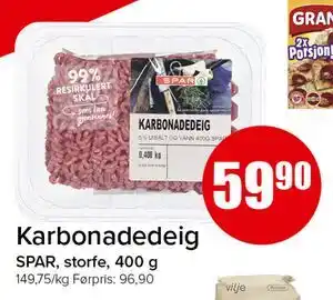 Spar Karbonadedeig tilbud