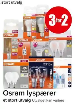 Spar Osram lyspærer tilbud
