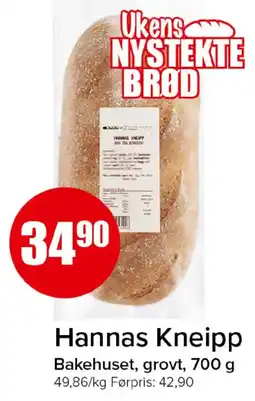 Spar Hannas Kneipp Bakehuset, grovt tilbud