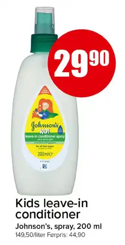 Spar Johnson's kids leave-in conditioner tilbud