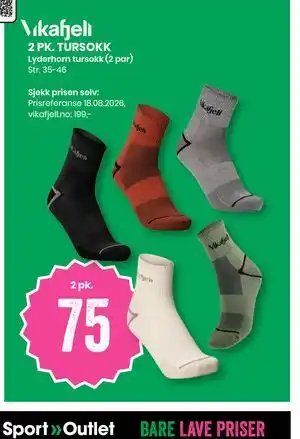 Sport Outlet 2 PK. TURSOKK tilbud