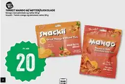 Sport Outlet TØRKET MANGO M/ NØTTER/SJOKOLADE tilbud