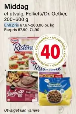 Nærbutikken Folkets middag tilbud