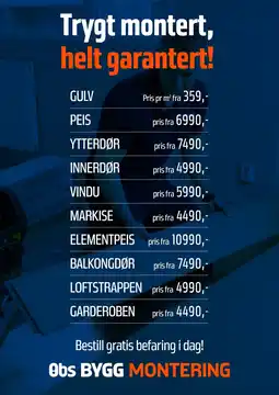 Coop Obs Obs BYGG MONTERING tilbud