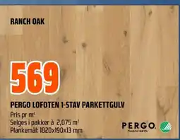 Coop Obs Pergo lofoten 1-stav parkettgulv tilbud