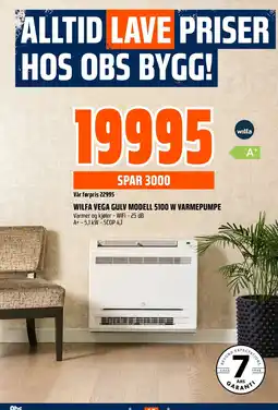 Coop Obs Wilfa Vega gulv modell 5100 w varmepumpe tilbud