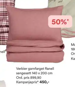 Kid Interiør Verbier garnfarget flanell sengesett tilbud