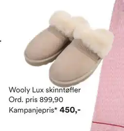 Kid Interiør Wooly Lux skinntøfler tilbud