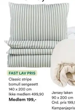 Kid Interiør Classic stripe bomull sengesett tilbud