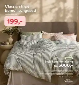 Kid Interiør Classic stripe bomull sengesett, Medlemspris tilbud