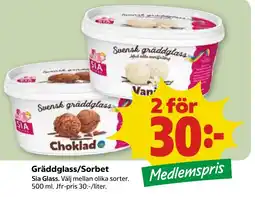Stora Coop Sia Gräddglass/Sorbet tilbud