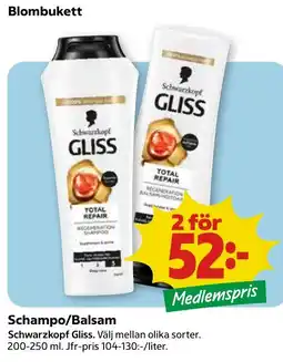 Stora Coop Schwarzkopf Gliss Schampo/Balsam tilbud