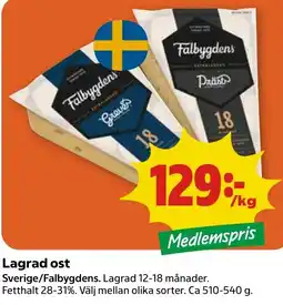 Stora Coop Falbygdens Lagrad ost tilbud