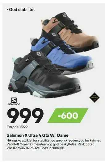 XXL Sport Salomon X Ultra 4 Gtx W, Dame tilbud