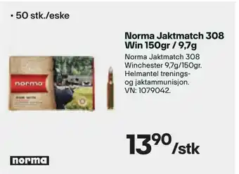 XXL Sport Norma Jaktmatch 308 Win 150gr / 9,7g tilbud