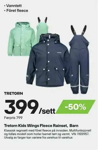XXL Sport Tretorn Kids Wings Fleece Rainset, Barn tilbud