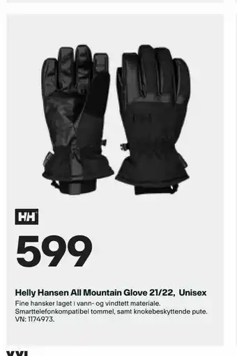 XXL Sport Helly Hansen All Mountain Glove 21/22, Unisex tilbud