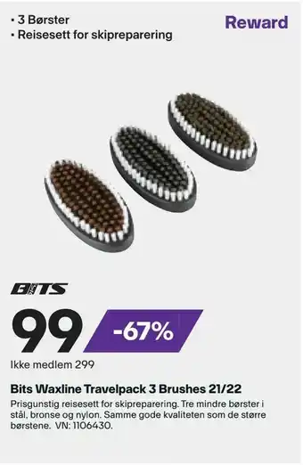 XXL Sport Bits Waxline Travelpack 3 Brushes 21/22 tilbud