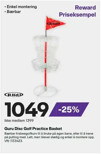 XXL Sport Guru Disc Golf Practice Basket tilbud