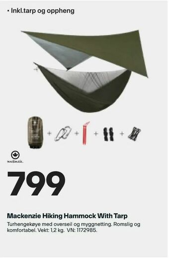 XXL Sport Mackenzie Hiking Hammock With Tarp tilbud