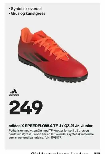 XXL Sport adidas X SPEEDFLOW.4 TF J / Q3 21 Jr, Junior tilbud