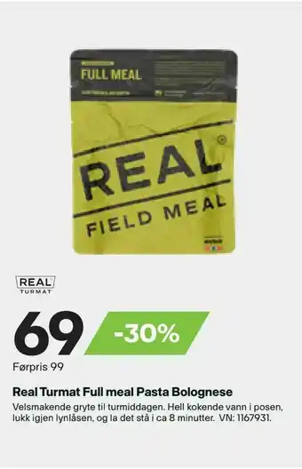XXL Sport Real Turmat Full meal Pasta Bolognese tilbud