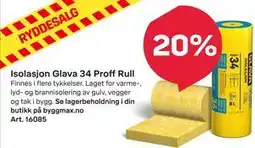 Byggmax Isolasjon Glava 34 Proff Rull tilbud