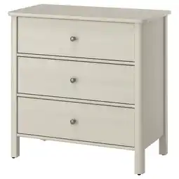IKEA Storemolla Kommode med 3 skuffer, lys gråbeige lasert, 93x50x91 cm tilbud