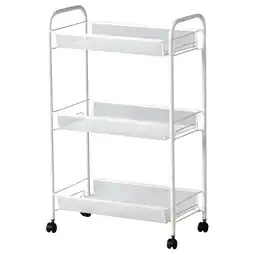 IKEA Hornavan Hylle med hjul, hvit, 26x48x77 cm tilbud