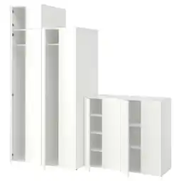IKEA Lastare Garderobekombinasjon, hvit/med overhylle, 240x62x237 cm tilbud