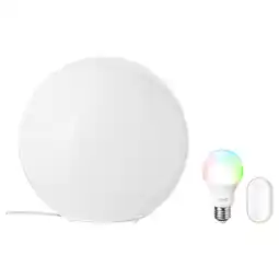 IKEA Fado / kajplats Bordlampe med lyspære, smart farge og varmhvit til kaldhvit tilbud