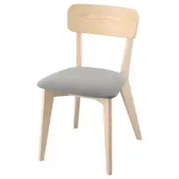 IKEA Lisabo Stol, ask/tallmyra hvit/svart/grå tilbud