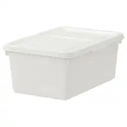 IKEA Sockerbit Kasse med lokk, hvit, 38x25x15 cm tilbud