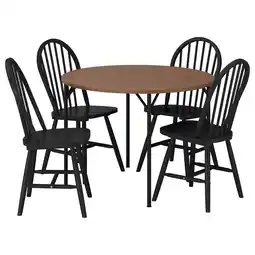 IKEA GrÖtÅn / skogsta Bord og 4 stoler, furu brunbeiset/svart, 105 cm tilbud
