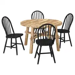 IKEA Skogsta / skogsta Bord og 4 stoler, akasie/svart, 120 cm tilbud
