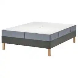 IKEA LyngÖr Kontinentalseng, Vesteröy fast/medium/lys blå mørk grå, 180x200 cm tilbud