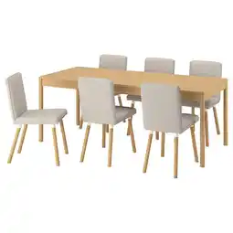 IKEA Tonstad / tonstad Bord og 6 stoler, eikefiner/fridtuna lys beige eikemønstret, 200x85 cm tilbud